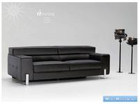Luis Silva диван 3-х местный  кожа (черный) Ancora