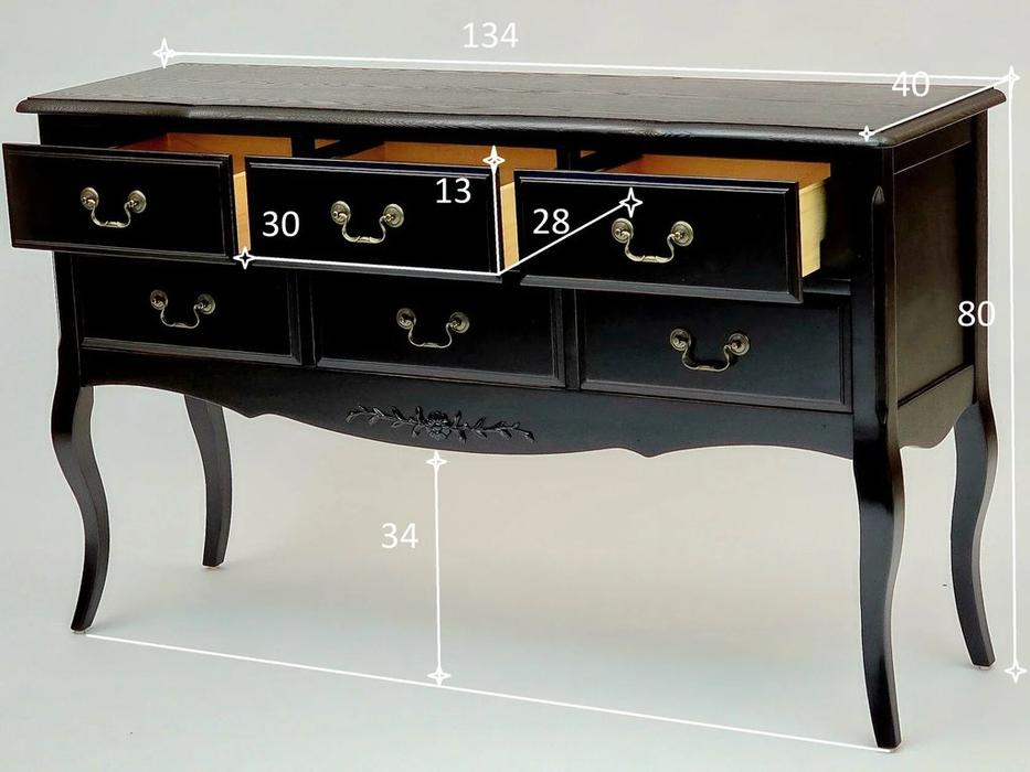 Mobilier de Maison консоль 6 ящиков (черный со старением) Provence