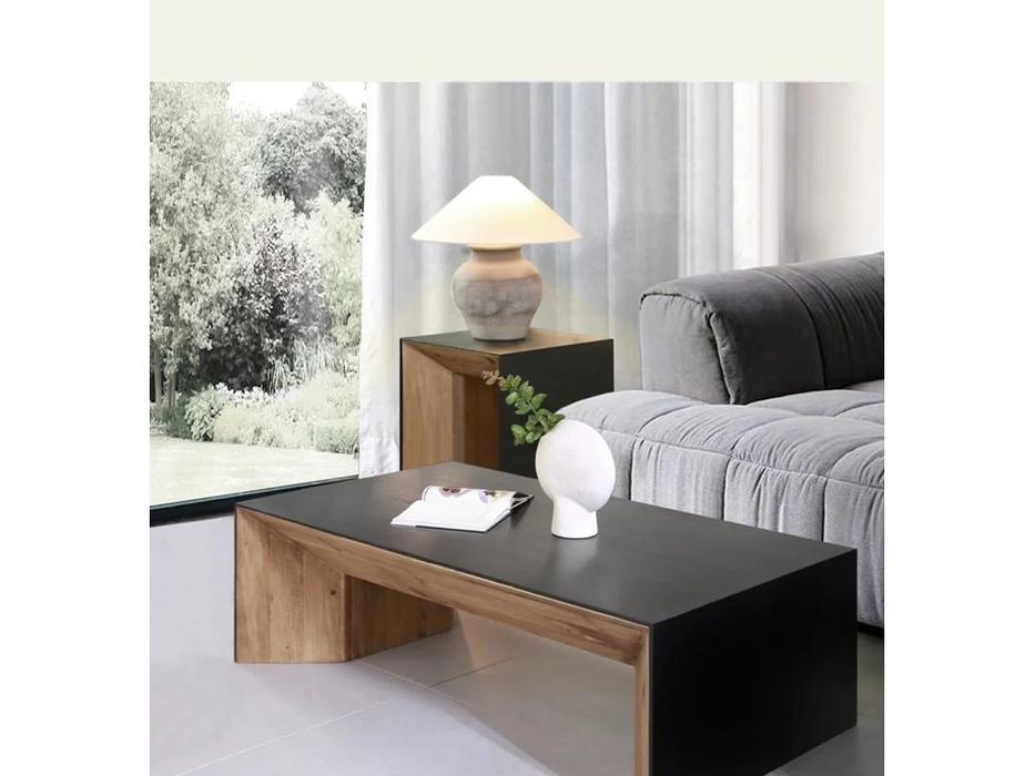 Mobilier de Maison стол кофейный  (чёрный, коричневый) Wooden Vintage Loft