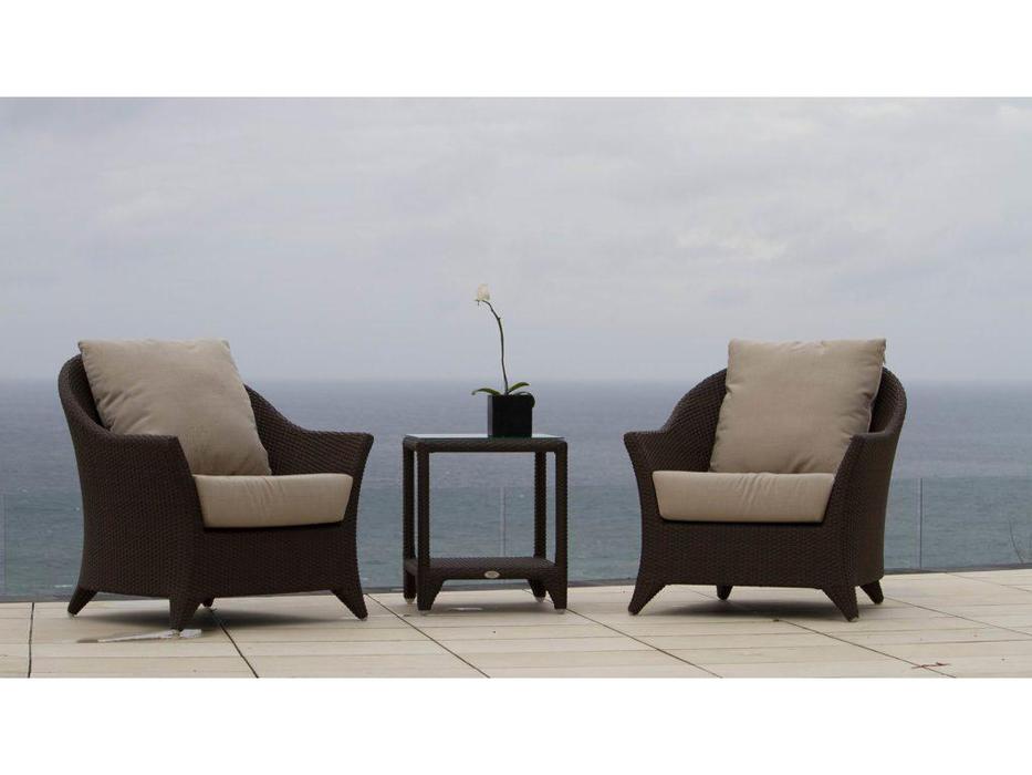 Skylinedesign кресло садовое с подушками (черный кофе, белый) Malta