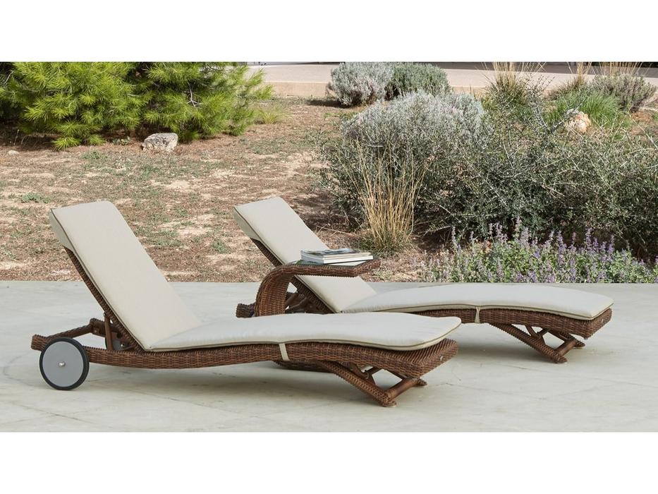 Skylinedesign стол садовый для шезлонга со стеклом (коричневый) Shopie