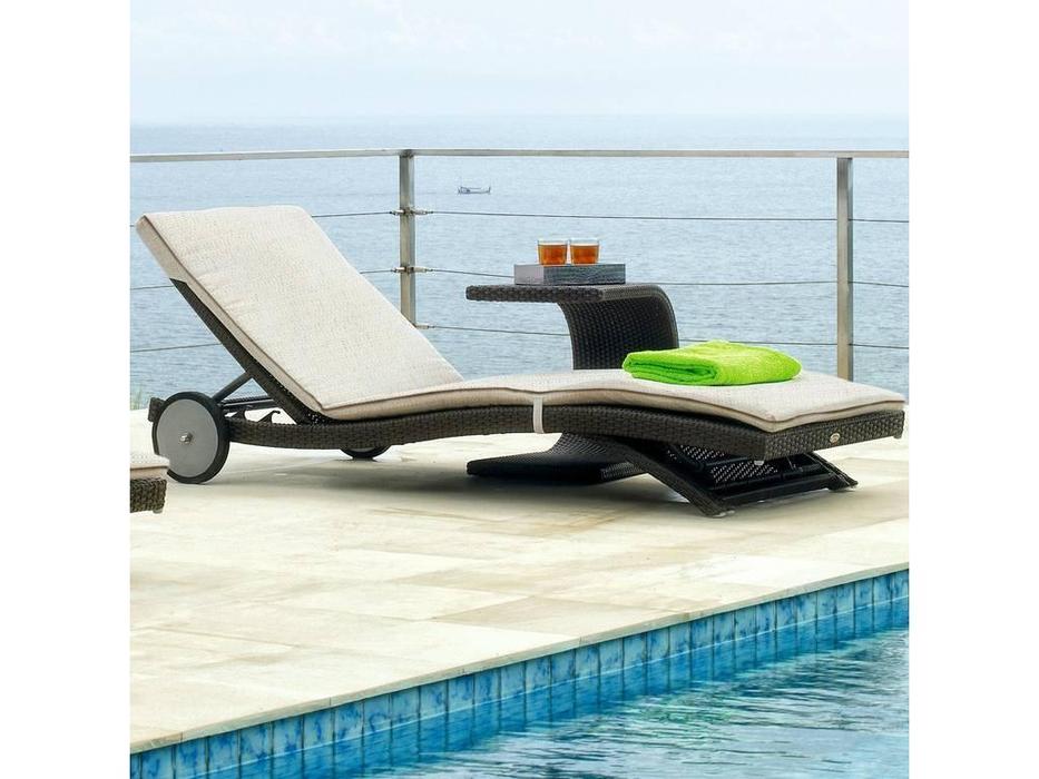 Skylinedesign стол садовый для шезлонга со стеклом (коричневый) Shopie