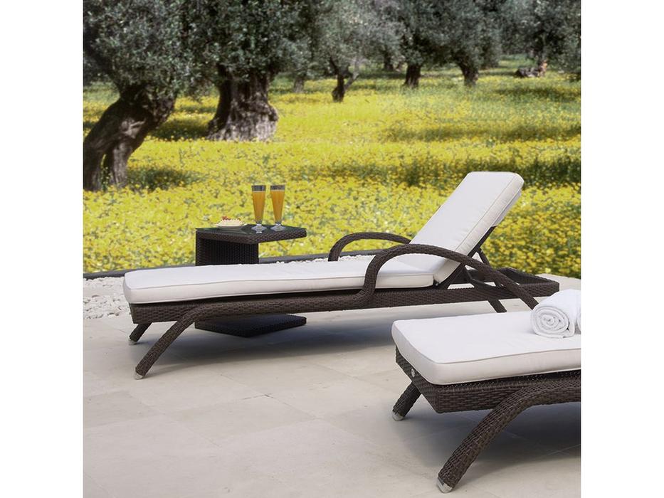 Skylinedesign стол садовый для шезлонга со стеклом (коричневый) Miha