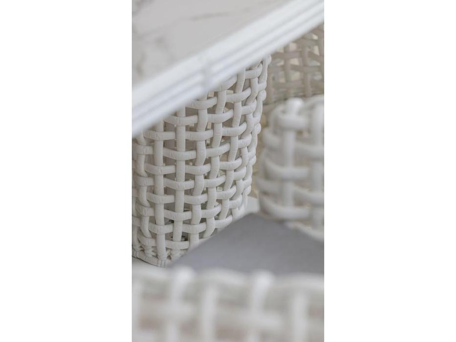 Skylinedesign стол садовый овальный со стеклом (WHITE MUSHROOM) Dynasty