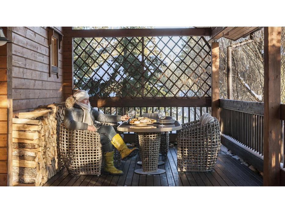 Skylinedesign стол садовый овальный со стеклом (WHITE MUSHROOM) Dynasty