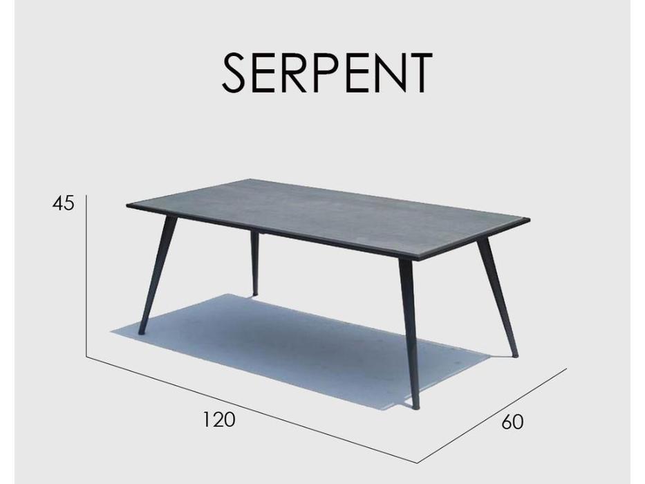 Skylinedesign стол журнальный центральный (керамика, серый) Serpent