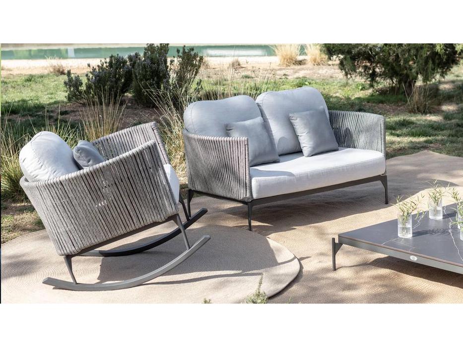 Skylinedesign кресло-качалка с подушками (светло серый) Boston
