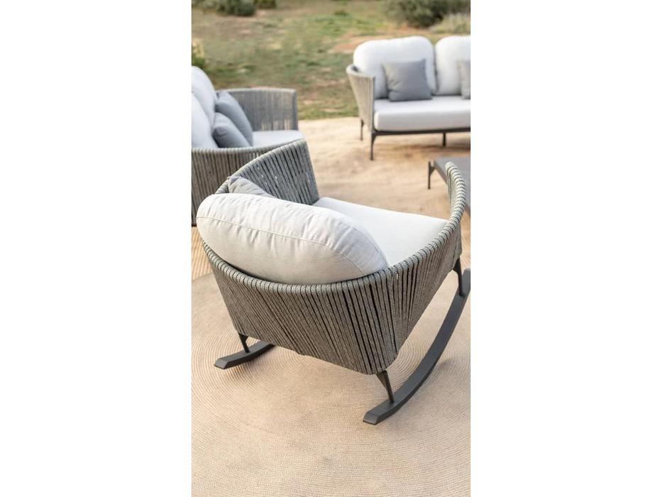 Skylinedesign кресло-качалка с подушками (светло серый) Boston