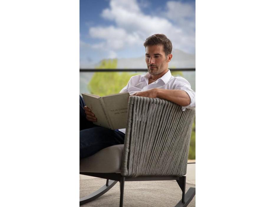 Skylinedesign кресло-качалка с подушками (светло серый) Boston