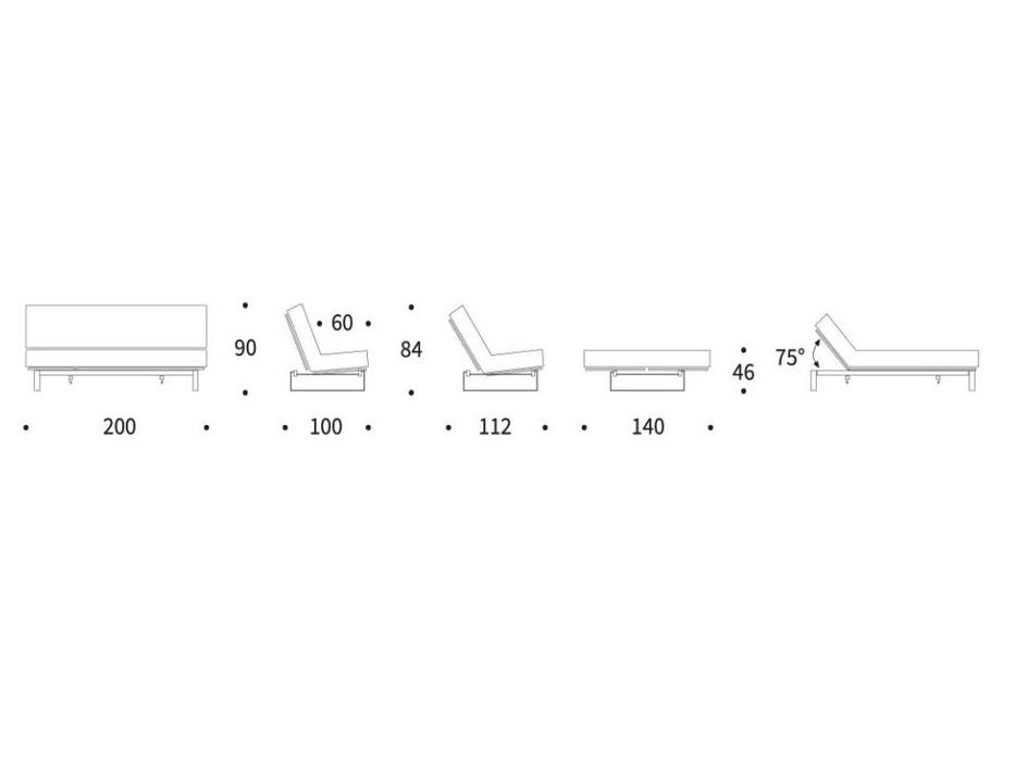 Innovation диван-кровать раскладной 3-х местный (коричневый) Minimum