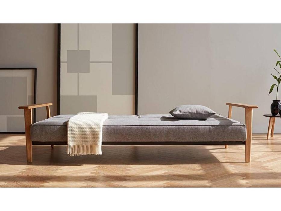 Innovation диван с деревянными подлокотниками (серый) Splitback
