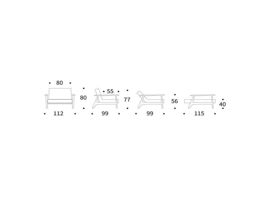 Innovation кресло с деревянными подлокотниками (темно серый) Splitback
