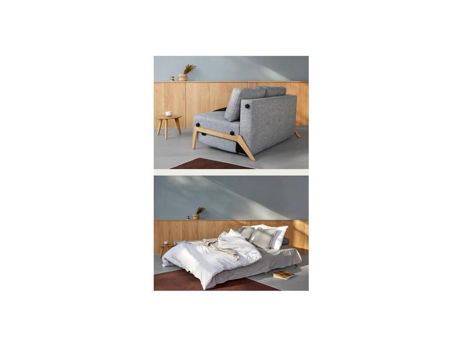 Innovation диван-кровать 140 с деревянными ножками тк.565 (серый) Cubed