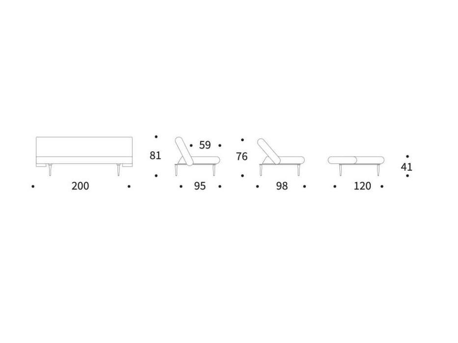 Innovation диван-кровать 3-х местный раскладной (коричневый) Unfurl