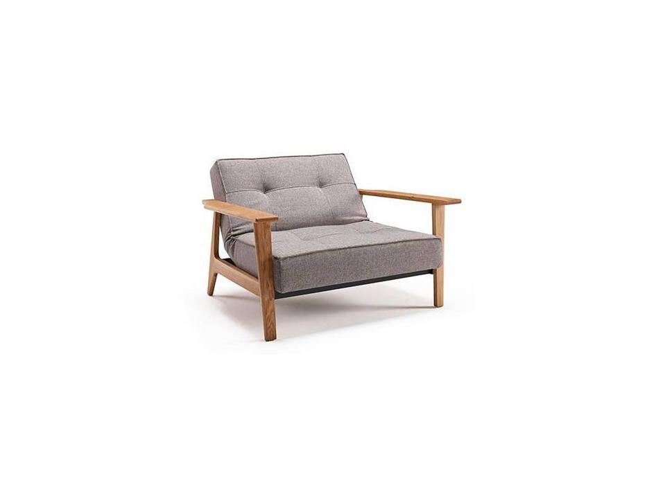 Innovation кресло с деревянными подлокотниками тк.509 (серый) Splitback