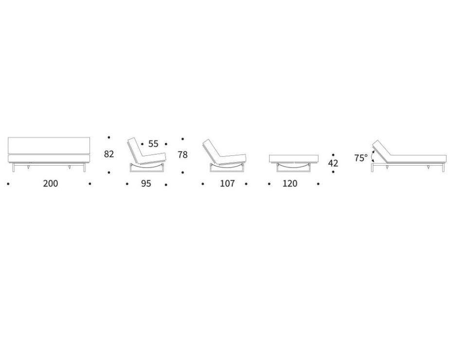 Innovation диван-кровать раскладной (красный) Fraction