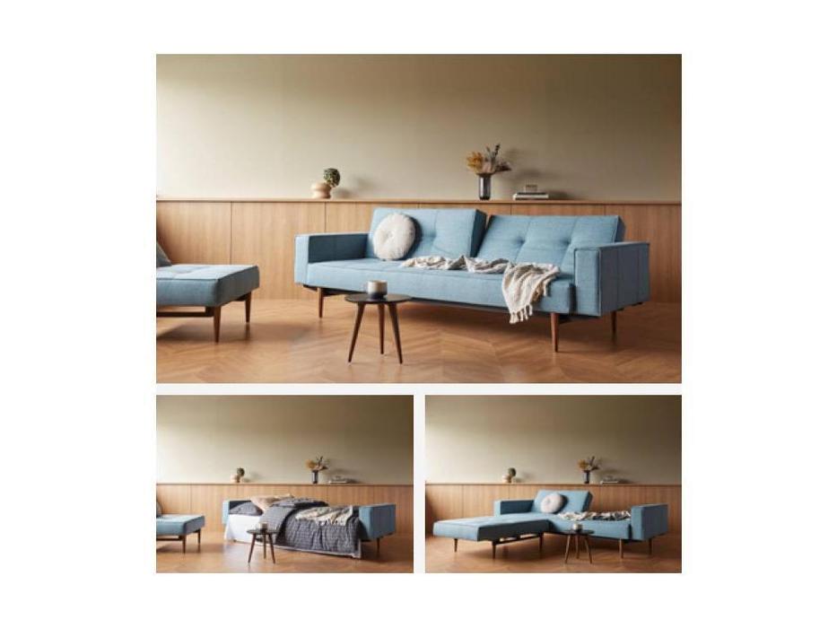 Innovation диван 3-х местный с подлокотниками тк.525 (голубой) Splitback