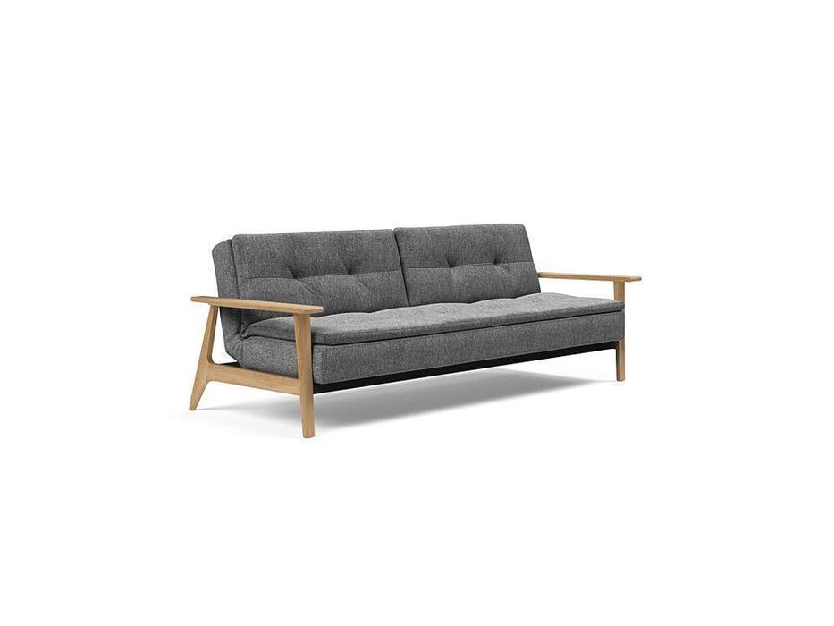 Innovation диван с деревянными подлокотниками тк. 563 (серый) Dublexo