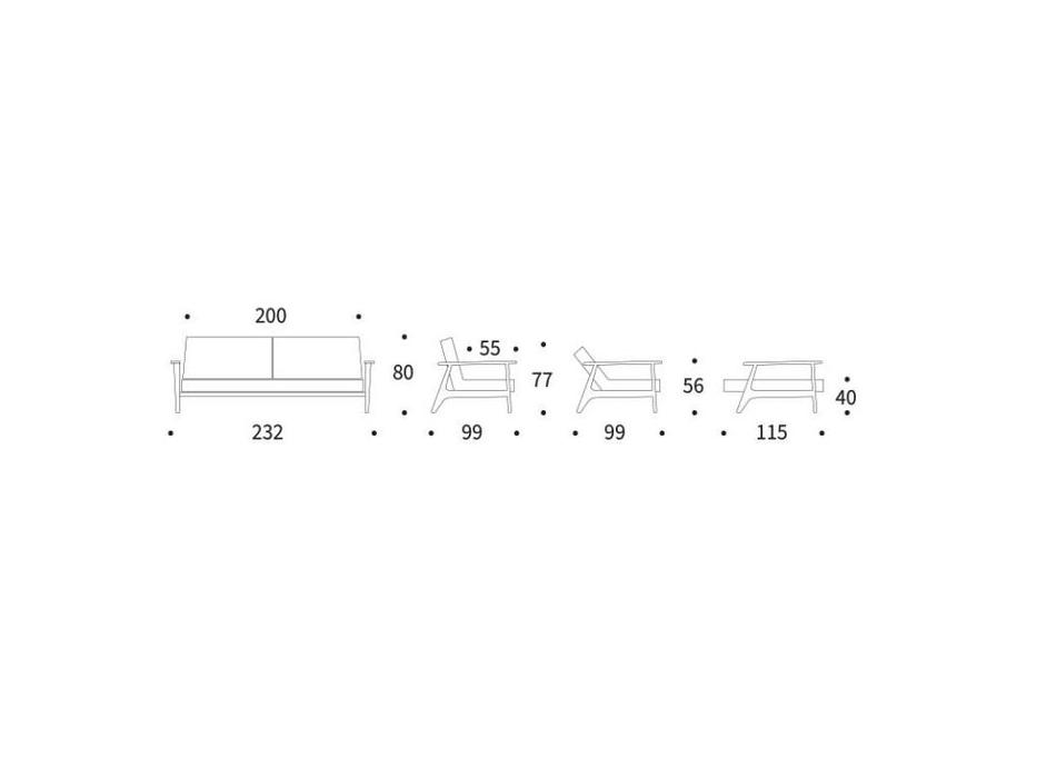 Innovation диван с деревянными подлокотниками тк216 (серый) Splitback