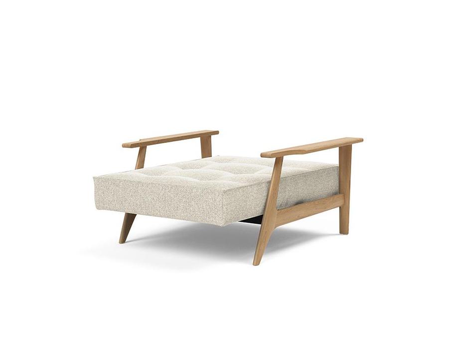 Innovation кресло с деревянными подлокотниками (молочный) Splitback