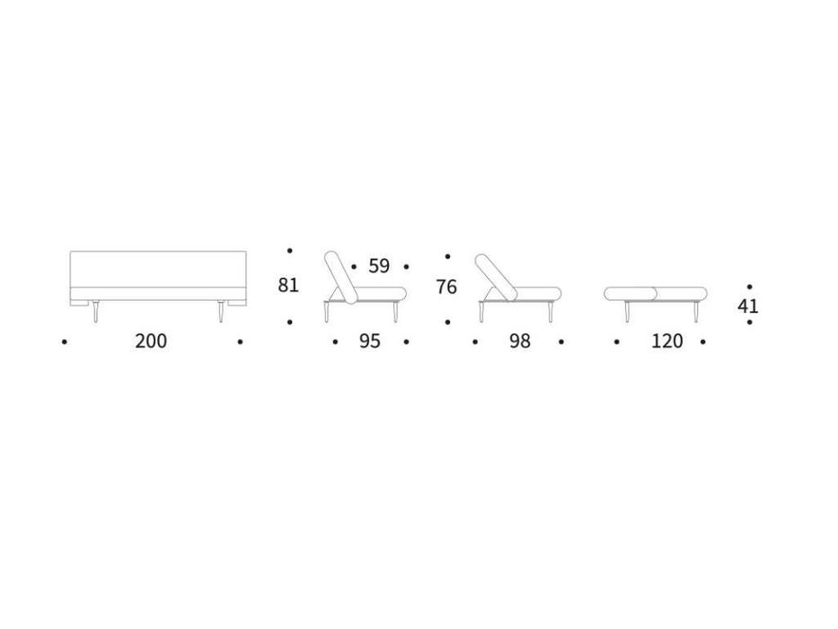Innovation диван-кровать 3-х местный раскладной (желтый) Unfurl