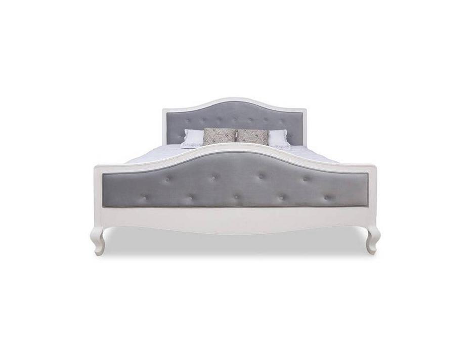 ESF кровать двуспальная 180х200 ткань серого цвета (белый) Provanc