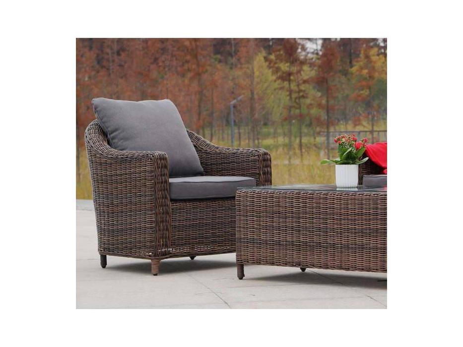 4SIS кресло садовое с подушкой (коричневый) Кон Панна