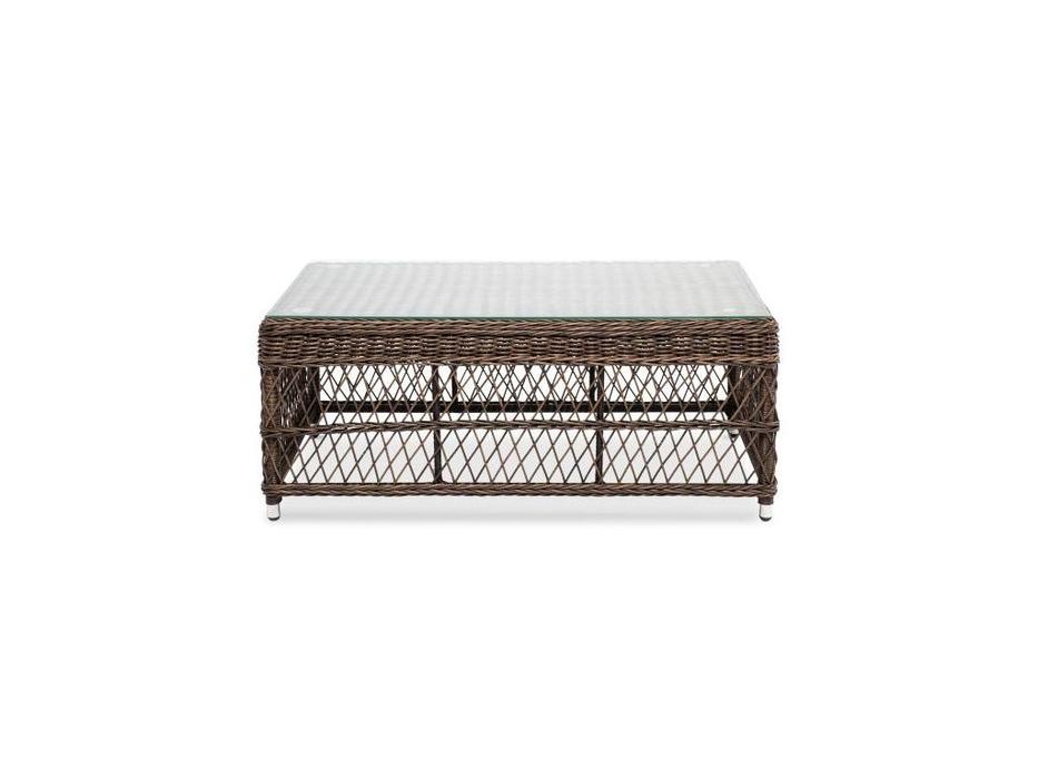 4SIS стол садовый со стеклянной столешницей (коричневый) Гранд Латте