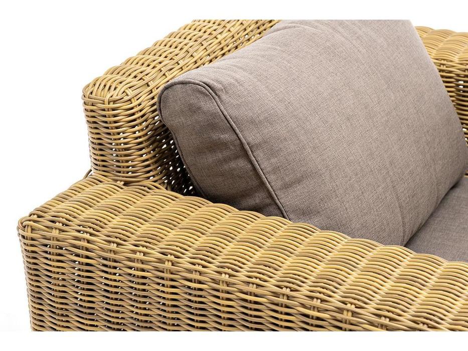 4SIS кресло садовое с подушками (соломенный) Боно