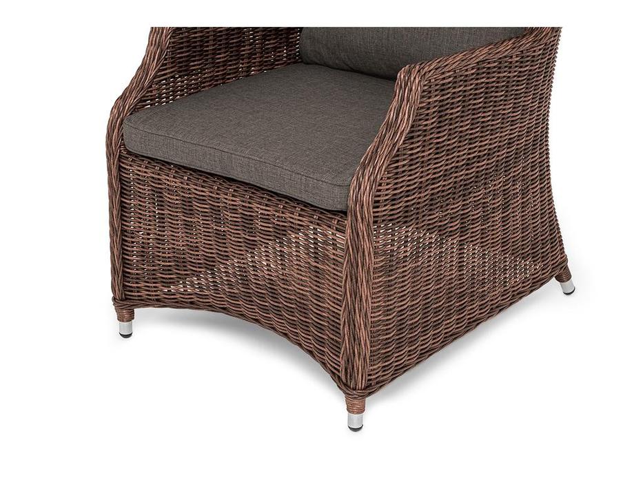 4SIS кресло садовое с подушками (коричневый) Неаполь