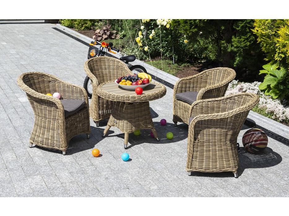 4SIS стол садовый кофейный (соломенный) Равенна