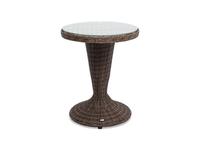 4SIS стол садовый со стеклянной столешницей (коричневый) Леванте