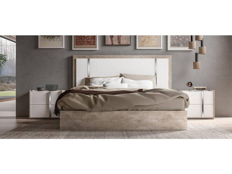 Status кровать двуспальная 198х203 (белый, серый) Treviso