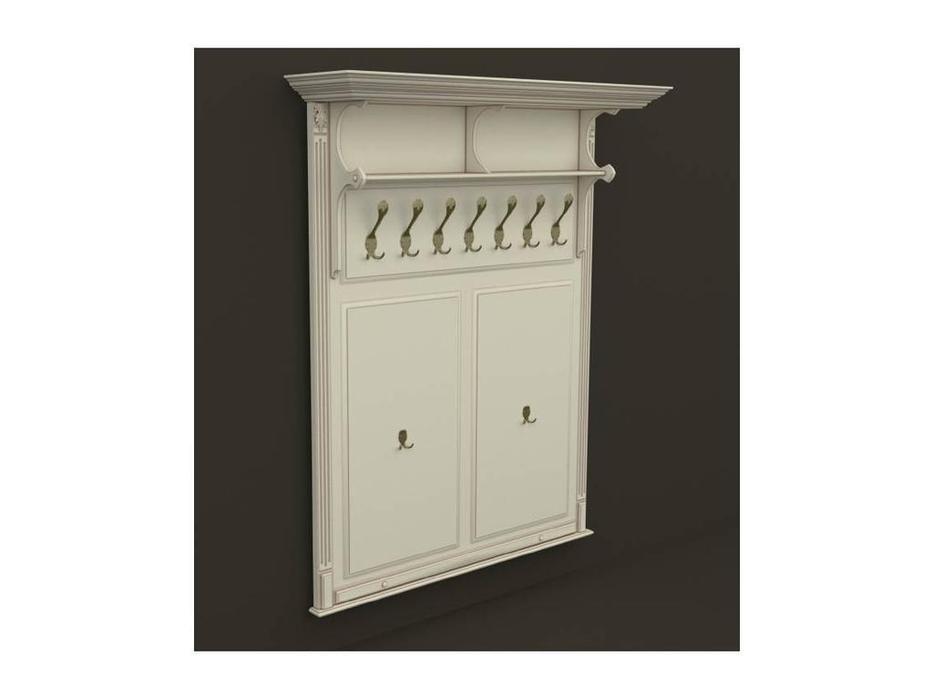 Arco вешалка настенная - панель (белая, патина- коричневая) Classica Prestige