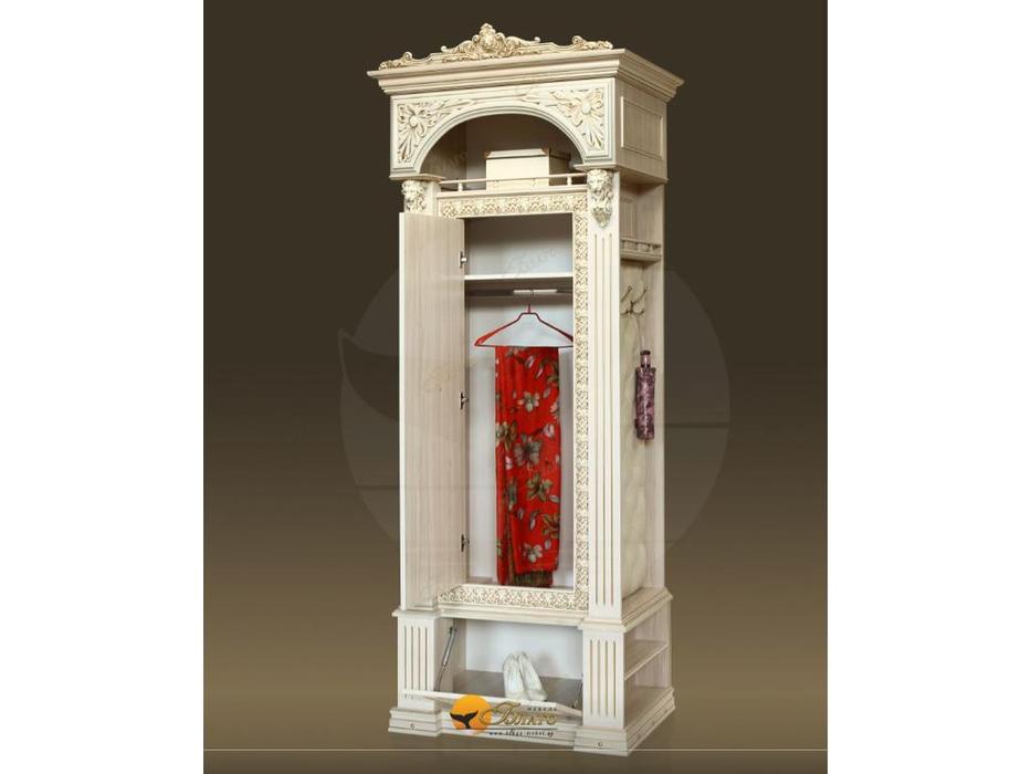 Благо шкаф 1 дверный с аркой (карамель, золотая патина)