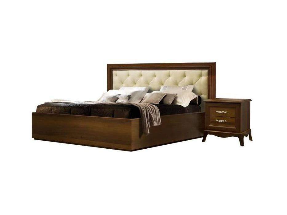 ЯМ кровать двуспальная 180х200 с мягким элементом (коричневый) Амели