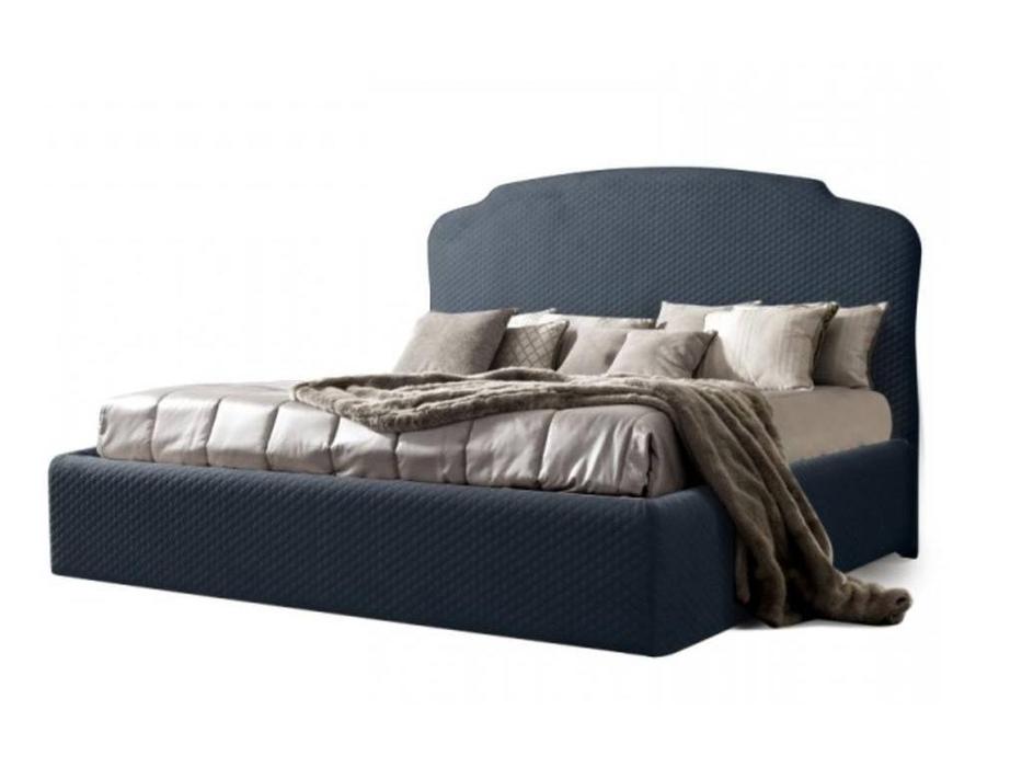 ЯМ кровать двуспальная 140х200 с подъемным механизмом (синий) Римини