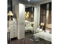 ЯМ шкаф 4 дверный с зеркалами (белый, золото) Римини Соло