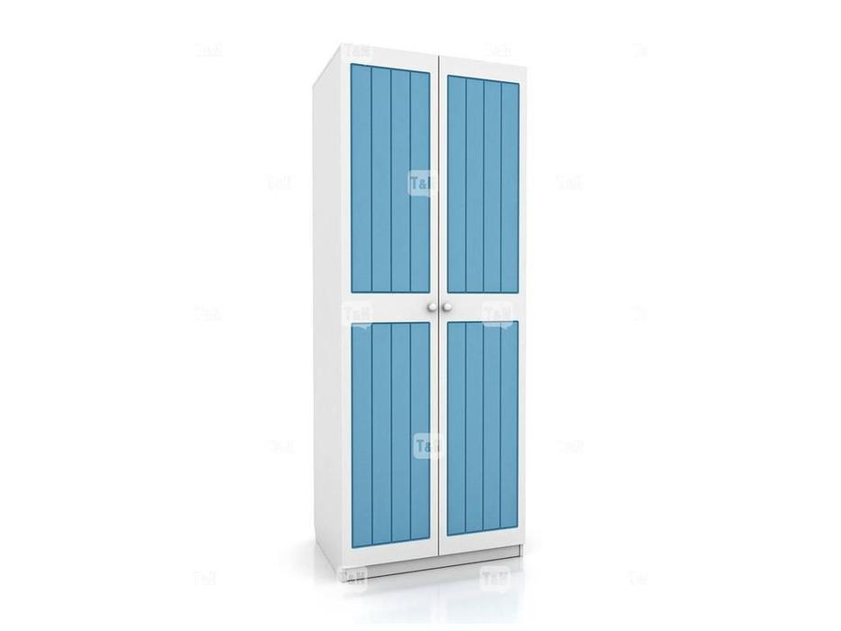 Tomyniki шкаф 2-х дверный  (белый, розовый, голубой) Robin