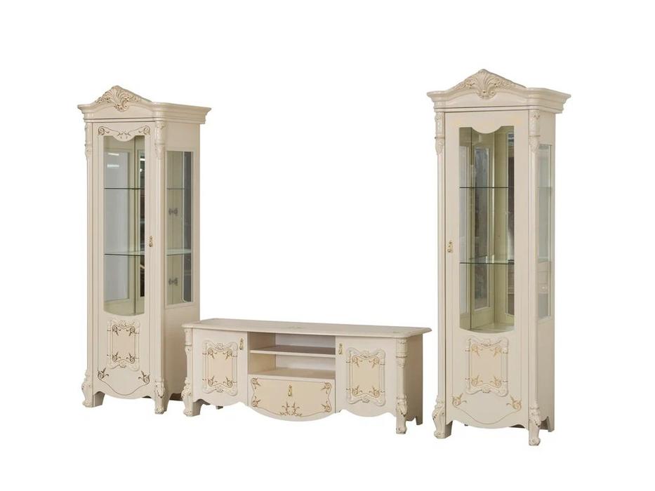 Dia витрина 1 дверная левая с подсветкой (слоновая кость) Рафаэлла