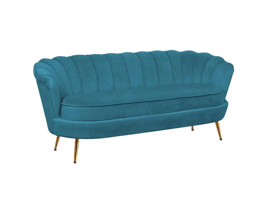Interior диван 3 местный ракушка (сине-зеленый) Pearl Triple