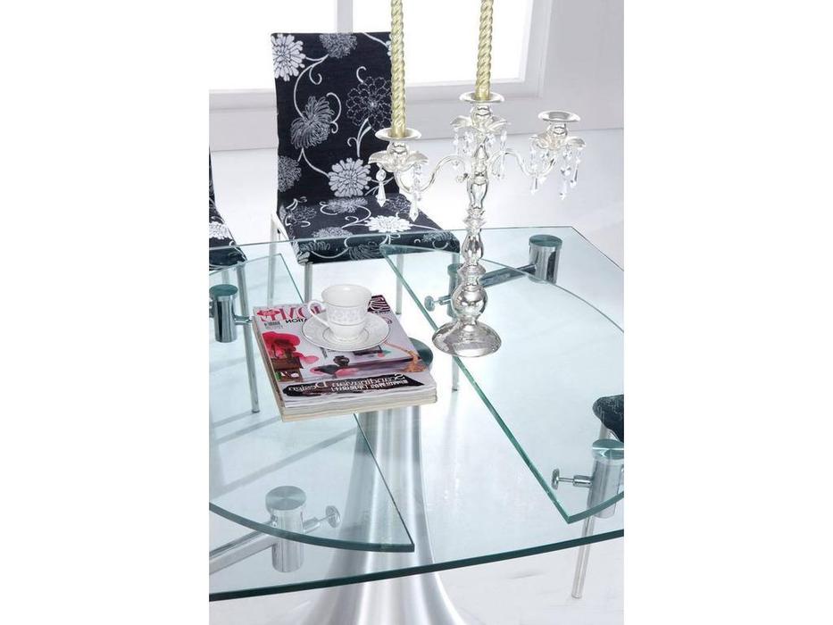 ESF стол обеденный раскладной  стекло (хром) Comedor