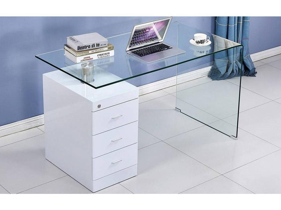 ESF стол письменный  (стекло, белый) Comedor