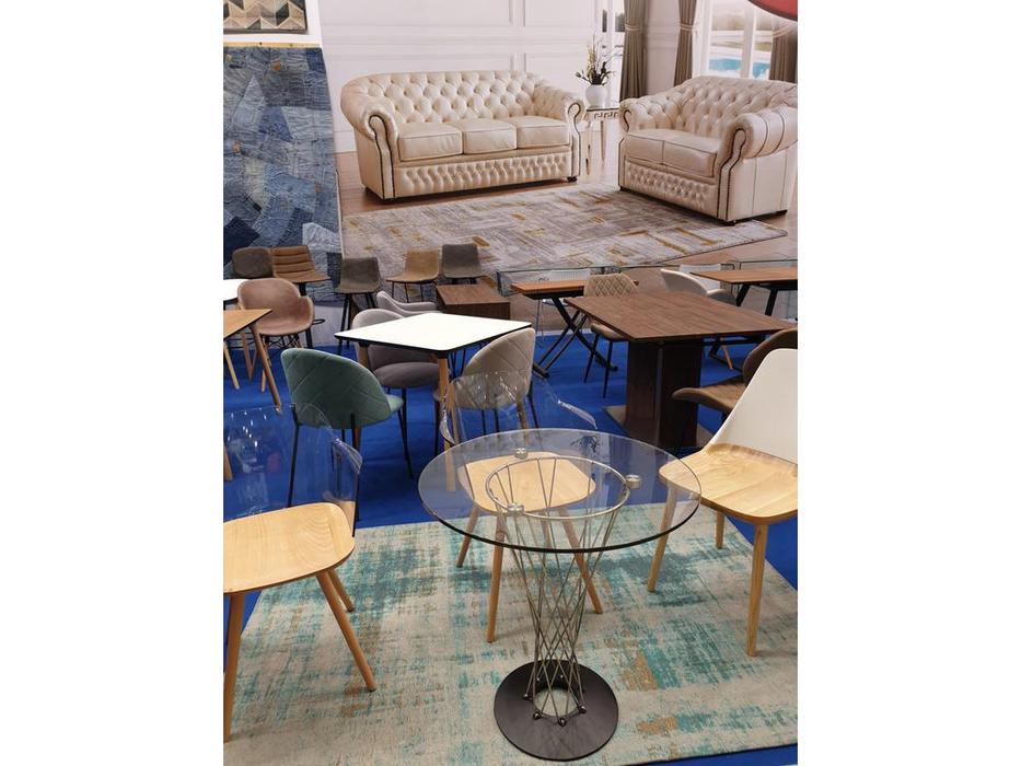 ESF стол обеденный обеденный круглый (прозрачное стекло)