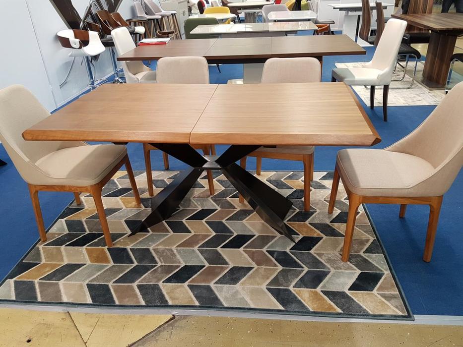 ESF стол обеденный раскладной (орех, черный)