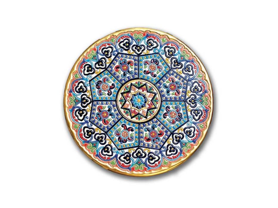 Artecer тарелка декоративная 32см (золото, разноцветный) Ceramico