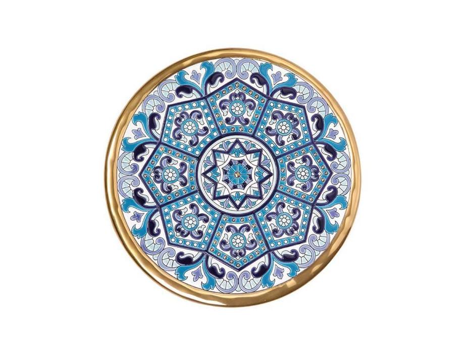 Artecer тарелка декоративная 28см (золото, синий) Ceramico