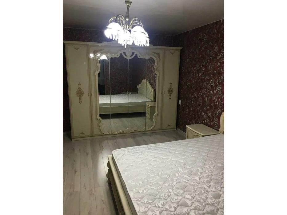 Dia шкаф 6 дверный с зеркалами (бежевый) Диана