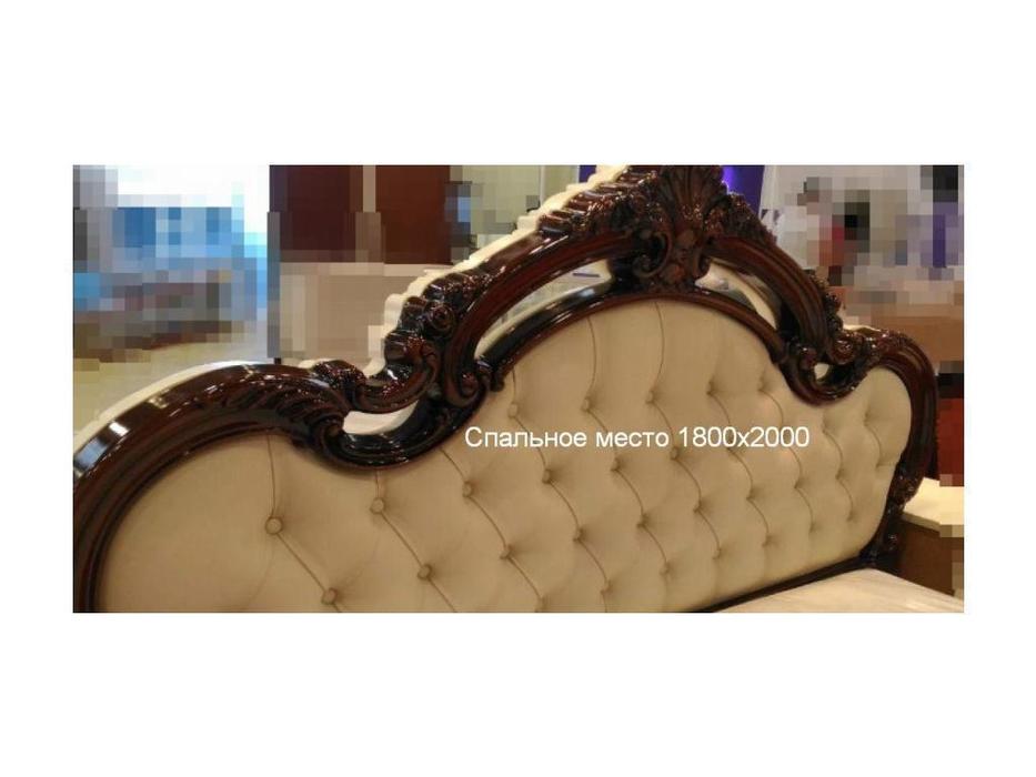 Dia кровать двуспальная  180х200 изголовье - экокожа (орех) Ирина