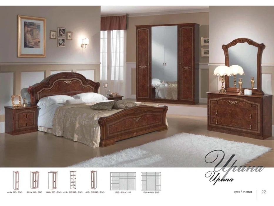 Dia спальня классика с 4-х дверным шкафом (орех) Ирина